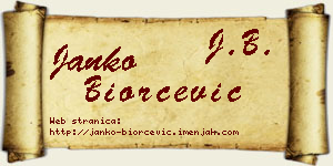 Janko Biorčević vizit kartica